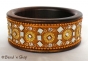 1pc Golden Colored Bangle Studded with Mirrors & Accessories