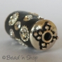 25pc Black Bead Studded with Metal Ring & Rhinestones