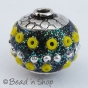 25pc Glitter Beads Studded with Metal Ball & Seed Beads