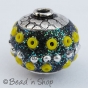 25pc Glitter Beads Studded with Metal Ball & Seed Beads
