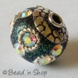 25pc Glitter Beads Studded with Rainbow Rhinestone & Metal Rings