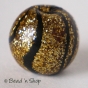 50pc Golden-Black Round Bead