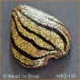 50pc Golden-Black Heart Bead