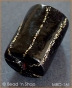 50pc Black Cylindrical Bead with Golden Stripe