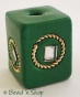 50pc Green Square Bead with Metal Ring & Mirror