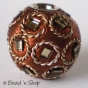 50pc Shinning Brown Bead Studded with Mirrors & Wire-rings