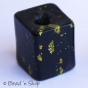 50pc Black Square Bead with Golden Spots
