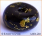 50pc Black Ring Bead with Golden Spots