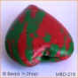 50pc Red+Green Heart Bead