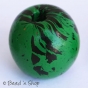 50pc Round Green Bead with Black Spots