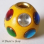 50pc Yellow Round Bead Studded with Colored Cabochons