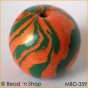 50pc Round Orange-Green Bead