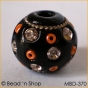 50pc Black Bead Studded with Rhinestones & Seed Beads