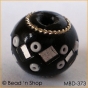 50pc Black Bead Studded with Mirrors & White Seed Beads