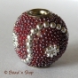 50pc Bead with Red Grains & Silver Accessories