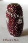 50pc Red Grain Bead with Silver Ball Chain & Flower