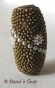 50pc Dark Brown Grain Bead with Silver Flowers & Silver Ball Chain