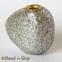 50pc Unusual Shaped Silver Color Glitter Bead