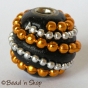 50pc Round Black Bead with Silver  & Golden Ball Chain