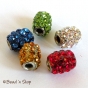 50pc Cylindrical Bead Studded with Rhinestones