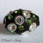 50pcBlack Bead Studded with White Rings & Rhinestones