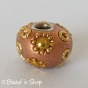 50pc Shinning Brown Euro Style Bead Studded with Golden Flowers & Accessories