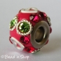 50pc Red Euro Style Bead with Rhinestones and Heart Shaped Accessories