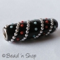 50pc Black Bead Studded with Metal Chains & Color Grains