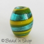 100 Gram. Green Yellow Color Silver Foil  Fancy Glass Beads
