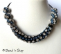 1pc Black Maruti Necklace with Rhinestones and Metal Rings