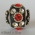 Black Beads Studded with Metal Ring & Rhinestones