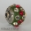 Green Beads Studded with White & Red Rhinestones
