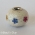 Shinning White Euro Style Bead Studded with Small Flowers