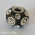 Black Euro Style Bead Studded with White Rhinestones and Metal Rings