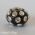 Black Euro Style Bead Studded with Rhinestones and Silver Cabochons 