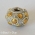 Silver Glitters Euro Style Beads with Golden Round Cabochons