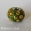 Green Euro Style Bead Studded with Golden Cabochons and Flowers