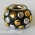 Black Euro Style Bead Studded with Silver & Golden Cabochons