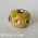 Yellow Euro Style Bead Studded with Rhinestones and Golden Metal Rings