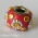 Red Euro Style Bead with Golden Cabochons & Metal Rings