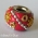 Red Euro Style Bead with Silver Ball Chains & Golden Embellishments