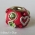 Red Euro Style Bead with Rhinestones and Heart Shaped Accessories