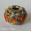 Glittering Euro Style Bead with Orange Rhinestones & Cabochons